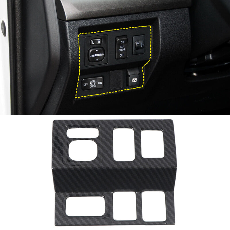 Interior Left Control Switch Cover Carbon Fiber Trim for Toyota Tundra 2014-2021