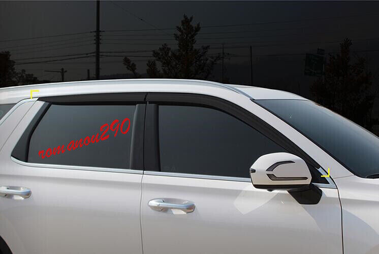 for Hyundai Palisade 2020-2022 Black Window Visor Vent Shade Sun Rain Guard Trim