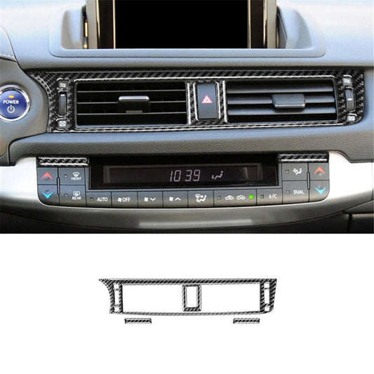 4Pcs Carbon Fiber Center Air Vent Outlet Cover Trim for Lexus CT200h 2011-2017