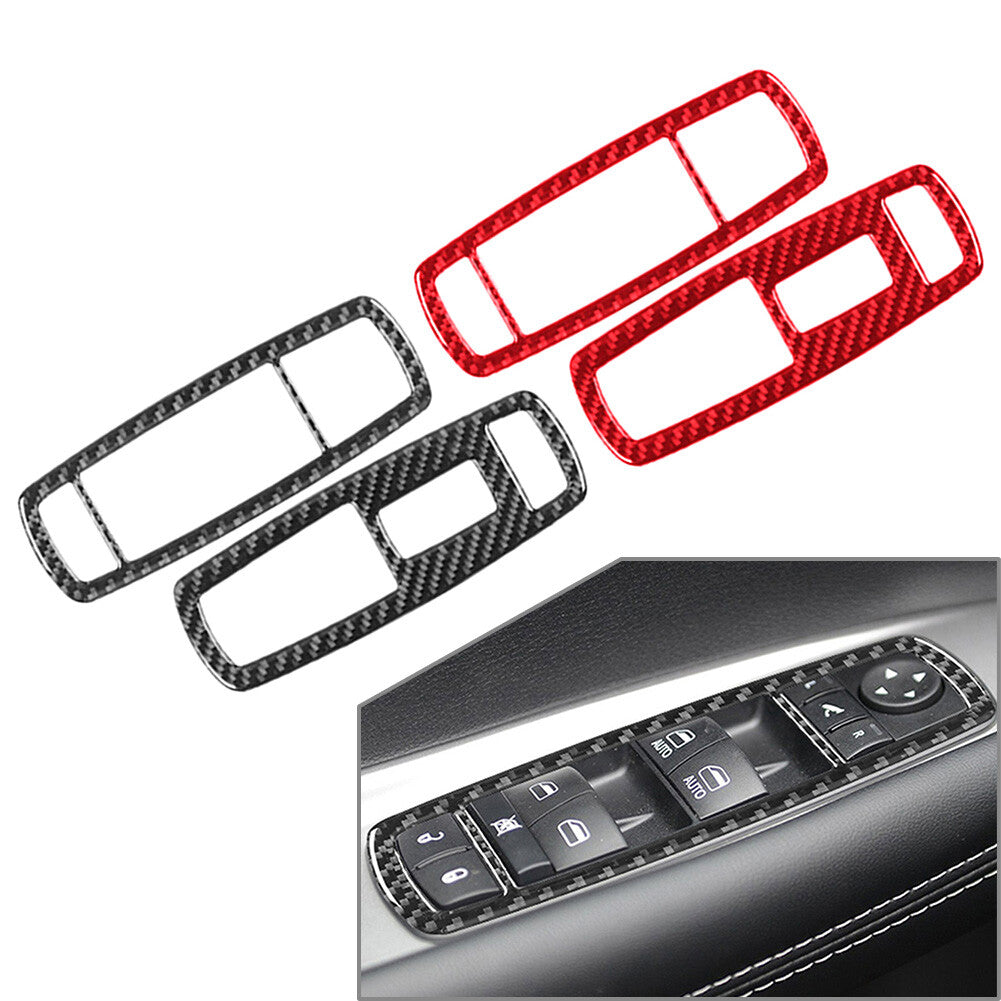 Carbon Fiber Front Window Lift Switch Panel Cover for Dodge Journey 2011-18