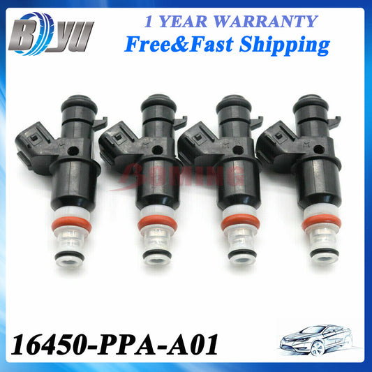 4PCS 16450-PPA-A01 for Honda for Civic CRV CR-V 2.4L L4 2002-2004 Fuel Injectors