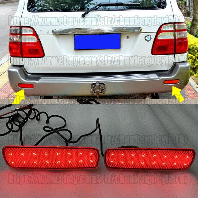 for Toyota for Land Cruiser 100 LC100 1998-07 2X LED Car Rear Bumper Fog Lamp Light