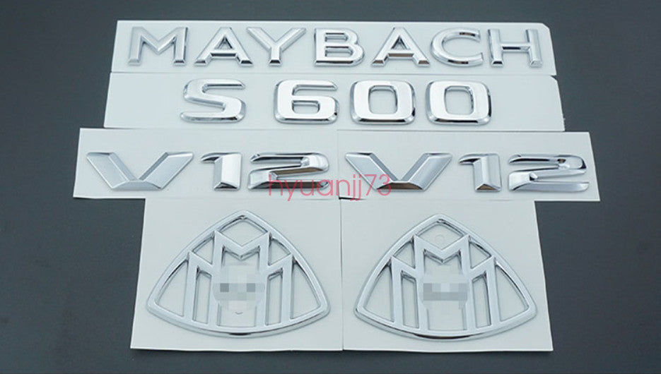 Chrome S600 + for MAYBACH + 4 MATIC Emblem Auto Front Badge for MAYBACH S600