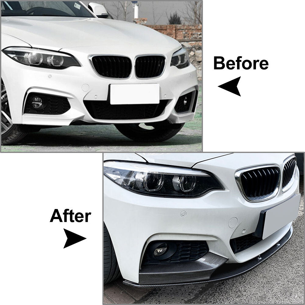 Front Bumper Spoiler Lip+Side Splitter Cover Trim for BMW 2 Series F22 F23 M