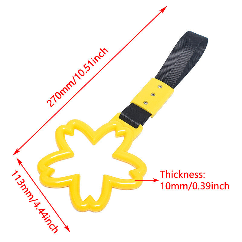 Car Warning Handle Strap Subway Bus Cherry Blossom Tsurikawa Ring JDM Yellow
