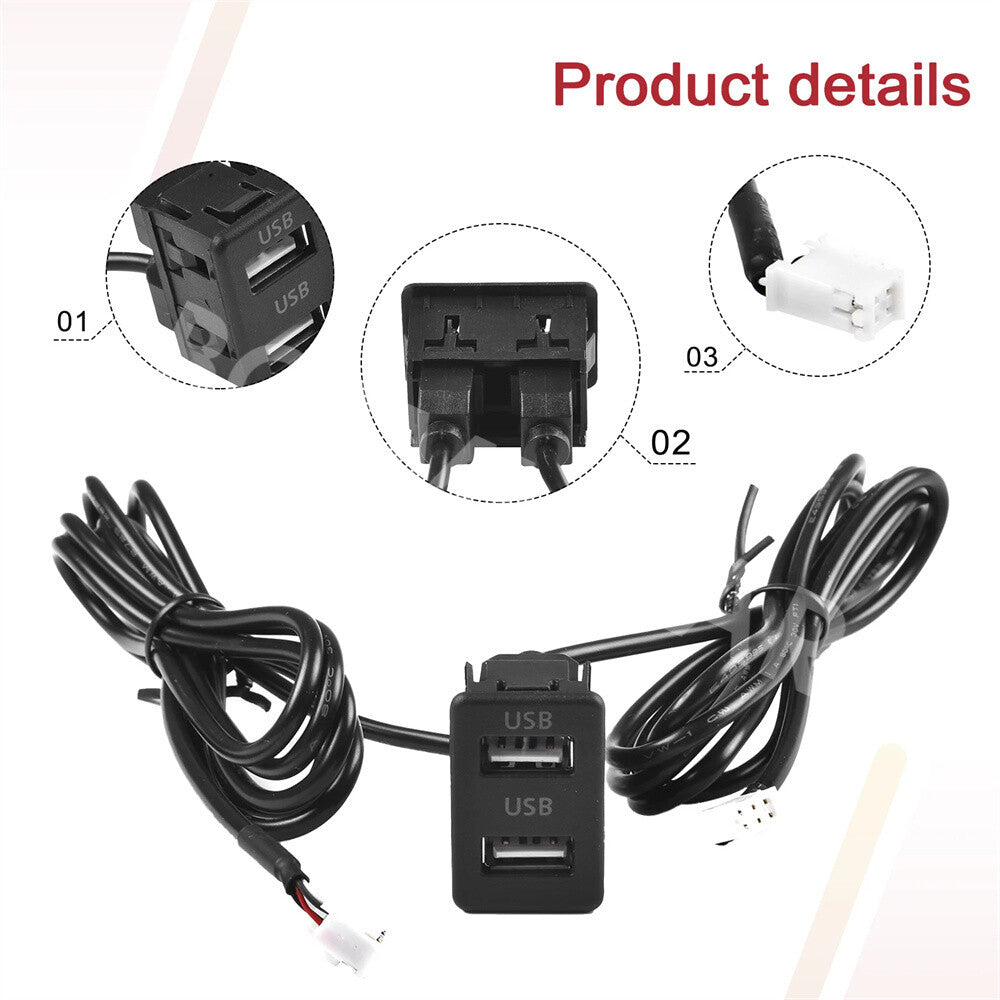 4 Pin 6 Pin Dual USB Port Panel For Multimedia Head Unit Trim Car Accessories