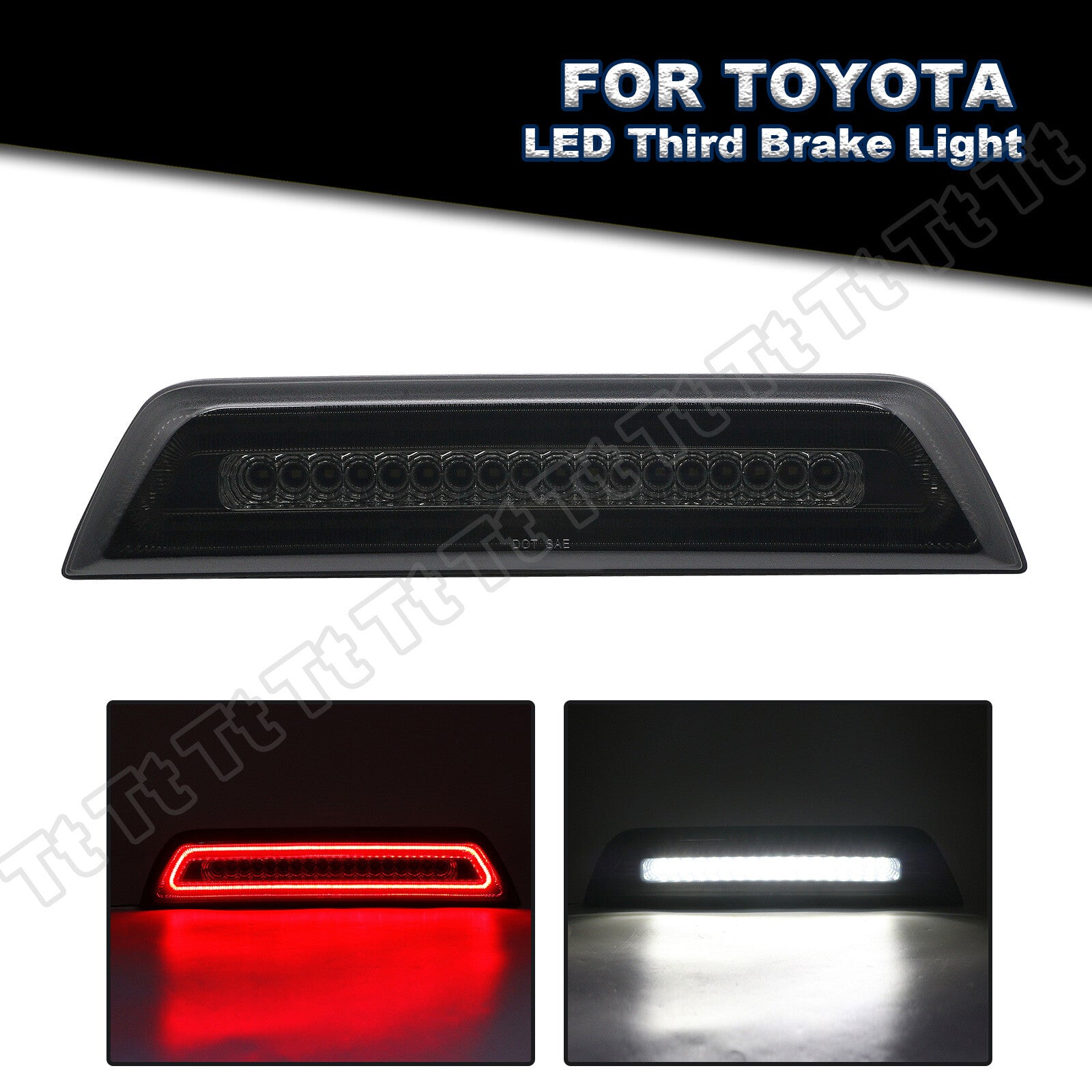 Suitable for 2016-2022 for Toyota Tacoma LED flashing lights, third tail brake cargo light (smoke-proof).