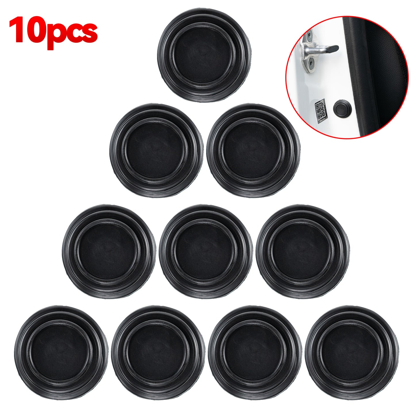 10pcs Car Door Anti-shock Silicone Pad Anti-collision Sticker Buffer Anti-noise