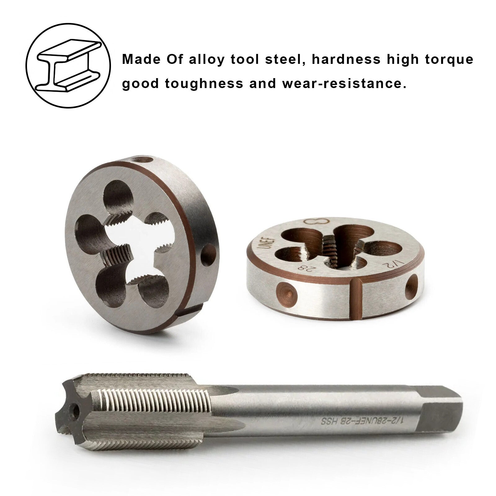 9mm Set of 2 5/8-24(5/8x24) Fits For UNF HSS Threading Thread Tap and Die Set
