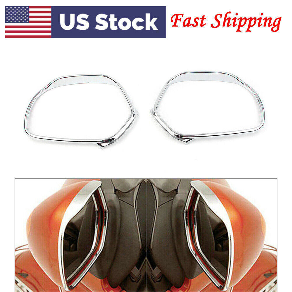 Mirrors Trim Decoration for Honda Goldwing GL1800 2001-2011 Chrome Pair Motor US