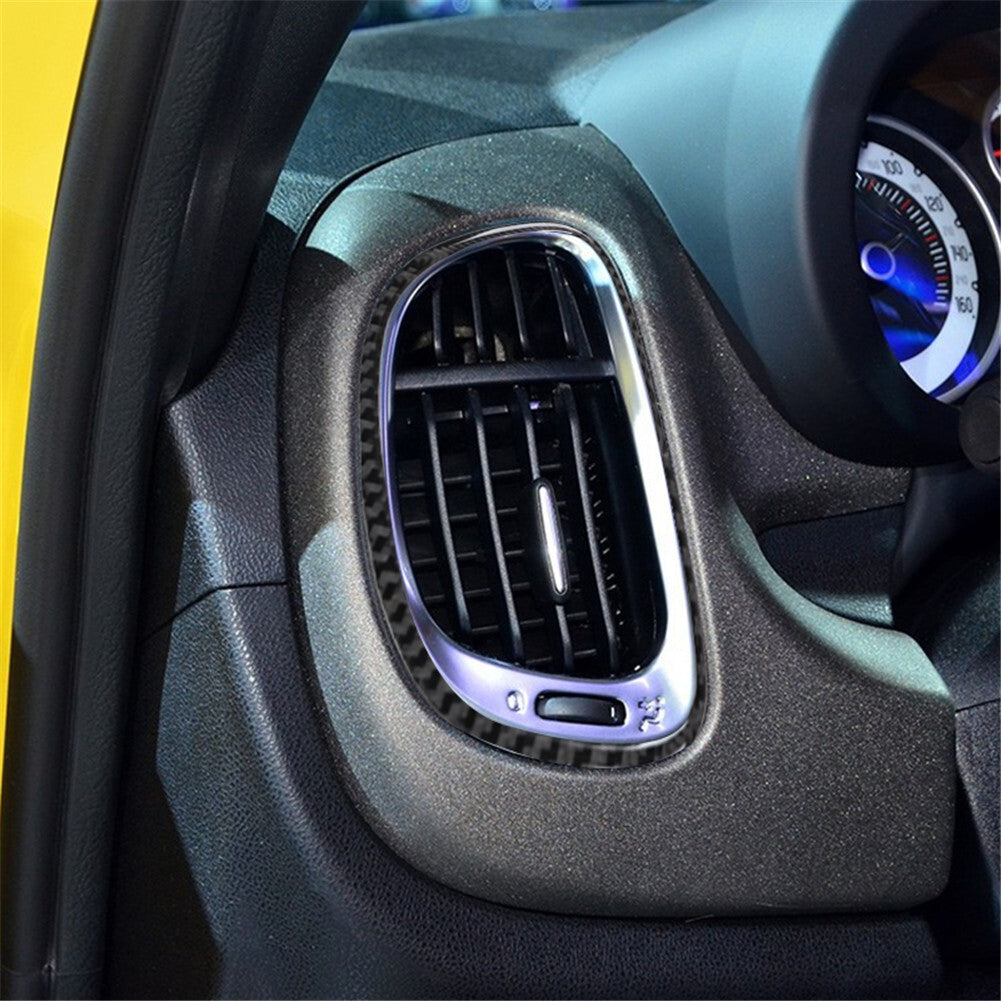 2Pcs Carbon Fiber Interior Side Air Vent Cover Trim for Fiat 500L 2014-2017
