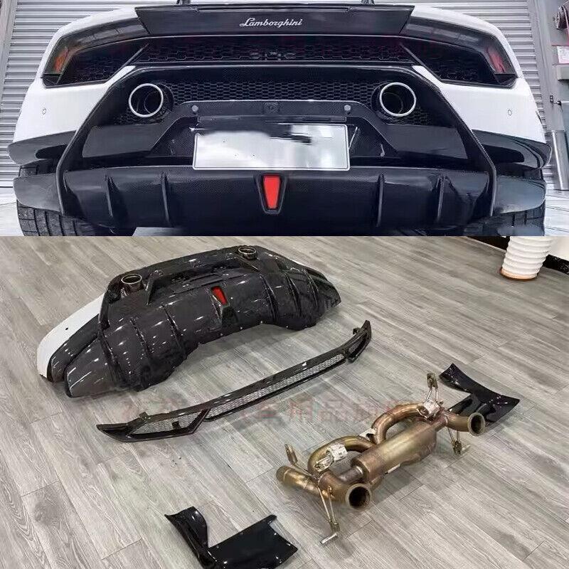 Carbon fiber rear lip bumper + exhaust replacement for LP580, LP610 to LP640P