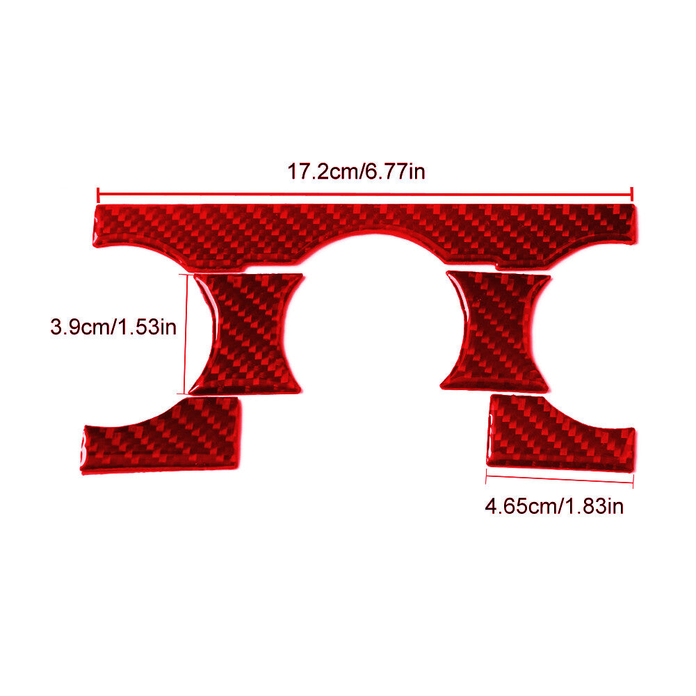 5Pcs Red Carbon Fiber Manual Climate Control Cover Trim for Chrysler 300 2005-07