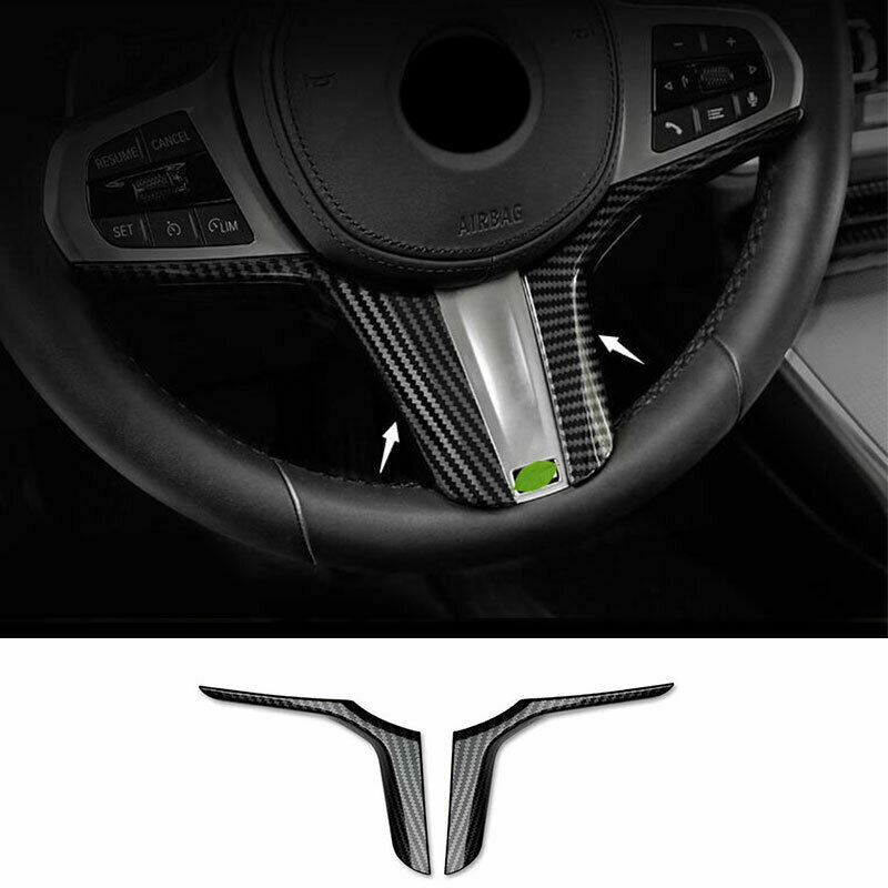 2-Piece ABS Carbon Fiber Steering Wheel Covers for BMW 5 Series G30 (2018-2021)