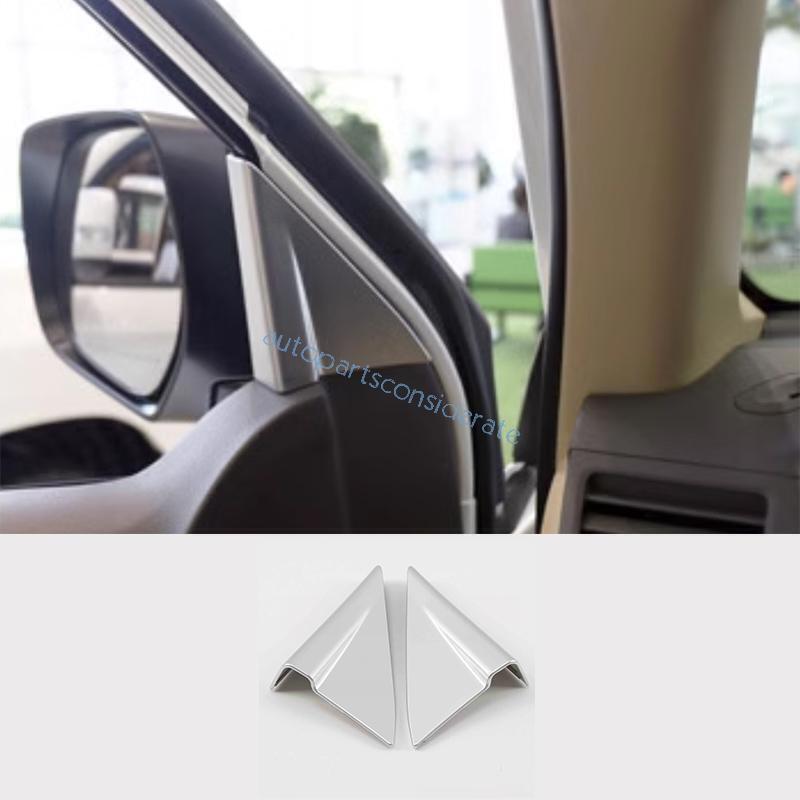 for Toyota for Land Cruiser 16-21 Matte Silver A Pillar Front Triangle Cover Trim 2P