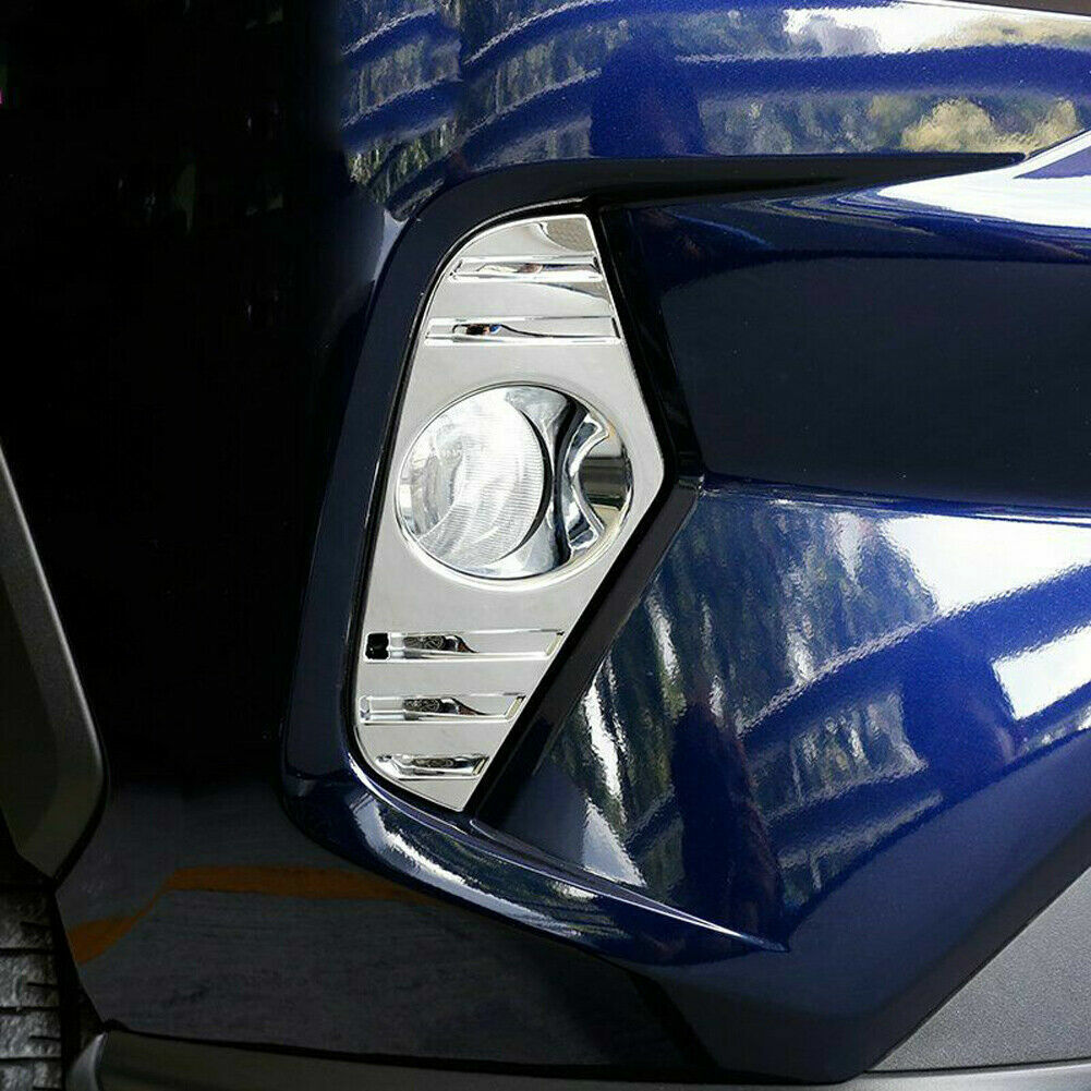2X for Toyota RAV4 2019-2021 2022 Chrome Front Fog Light Lamp Frame Cover Trim