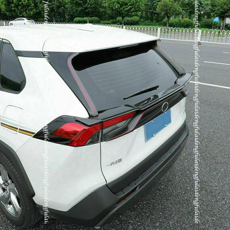 for Toyota RAV4 2019-22 Carbon Fiber Rear Trunk Spoiler Tail Middle Lid Wing Lip