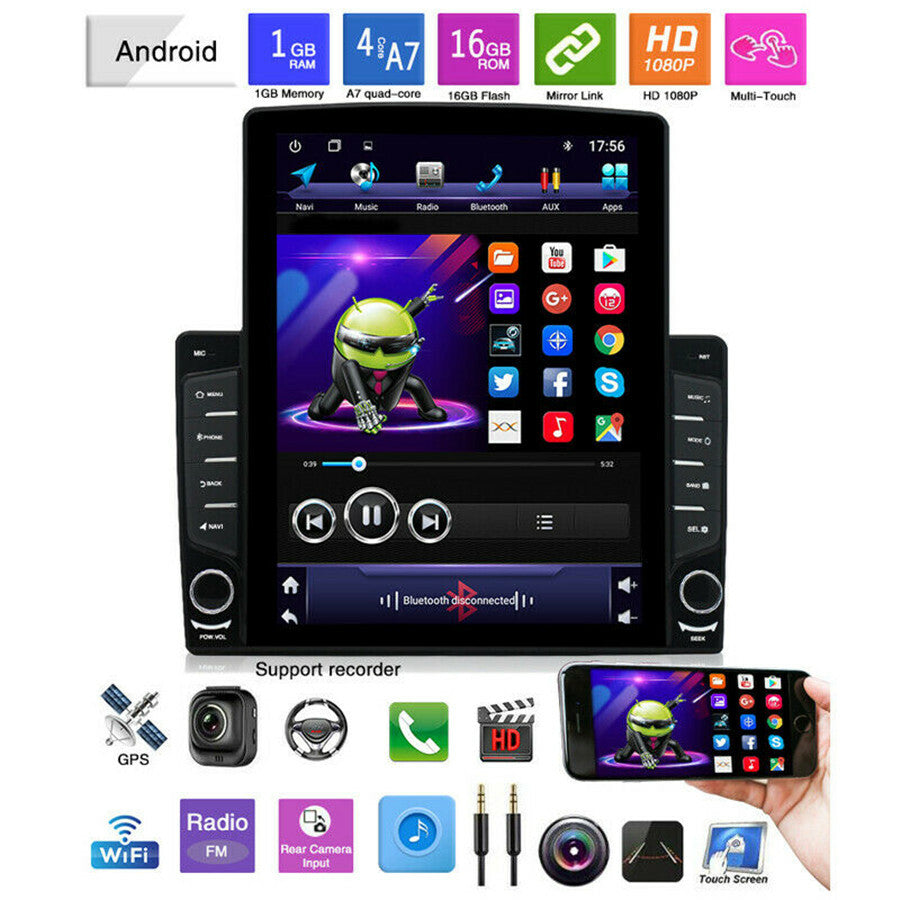 10.1in Android 8.1 Car Stereo Radio GPS Wifi Mirror Link Player Vertical Screen
