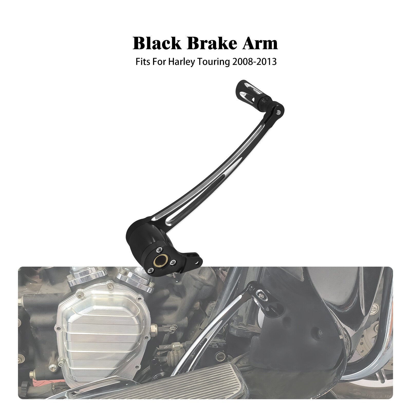 Black CNC Brake Lever Arm Peg Pedal for Harley Touring Road Electra Glide 08-13