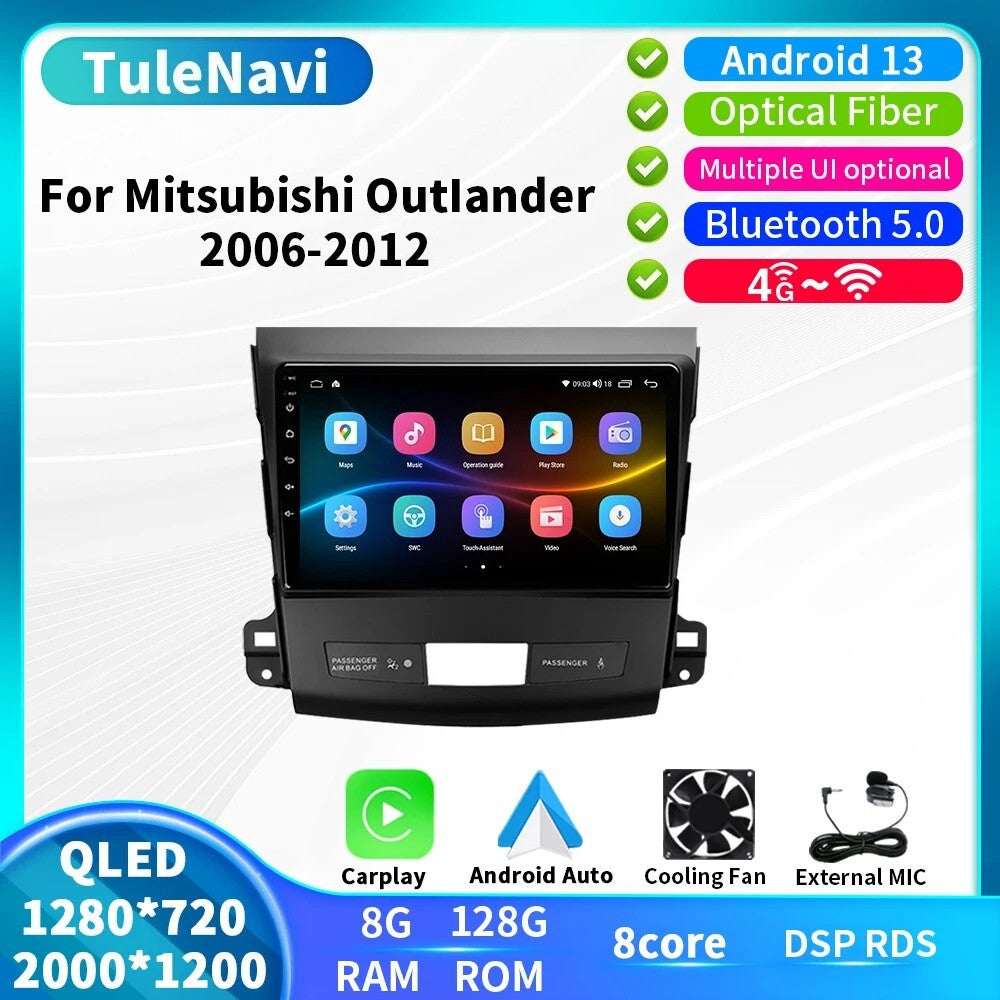 for Mitsubishi for Outlander 2006-2012 CarPlay Car Radio GPS Multimedia Video Player