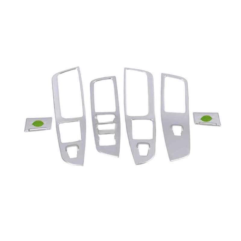 Window Lock Lift Panel Trim Frame 6PCS Fit for Ford Edge 2015-2017 Matte Silver