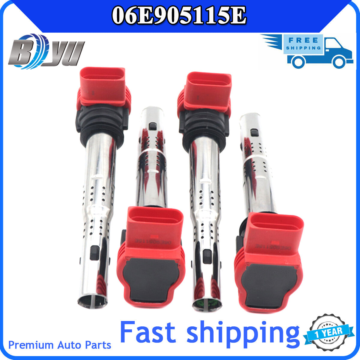 4-pack 06E905115E ignition coils suitable for Audi Q5 R8 Q7, for Volkswagen for Golf , Touareg, and for Porsche .