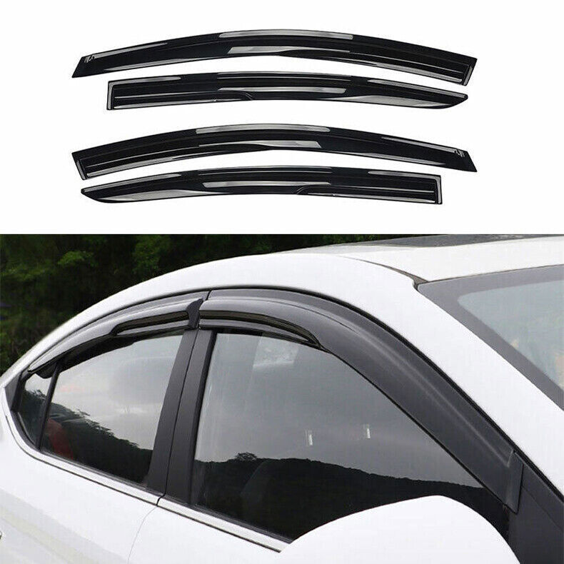 4x for Hyundai for Elantra 2017-20 Black Window Visor Vent Shade Sun Rain Guard Trim