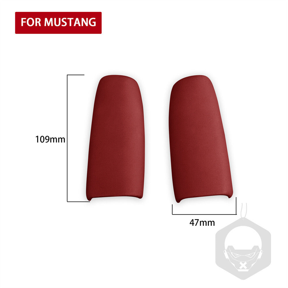 PU Leather Red Car Handbrake Grips Cover for Ford for Mustang 2015-2023 Accessories