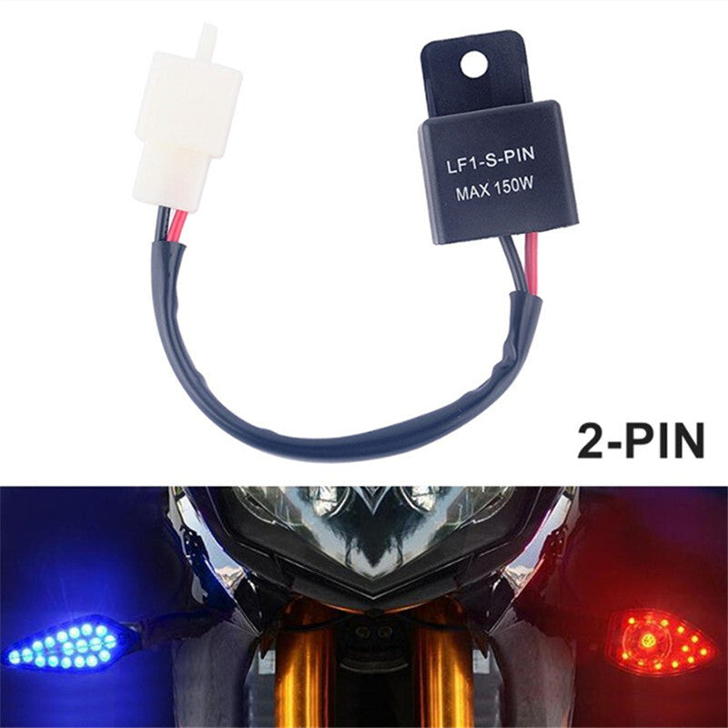 Motorcycle 2Pin Signal Rate Control Relay LED Turn Signals Light Flasher Blinker