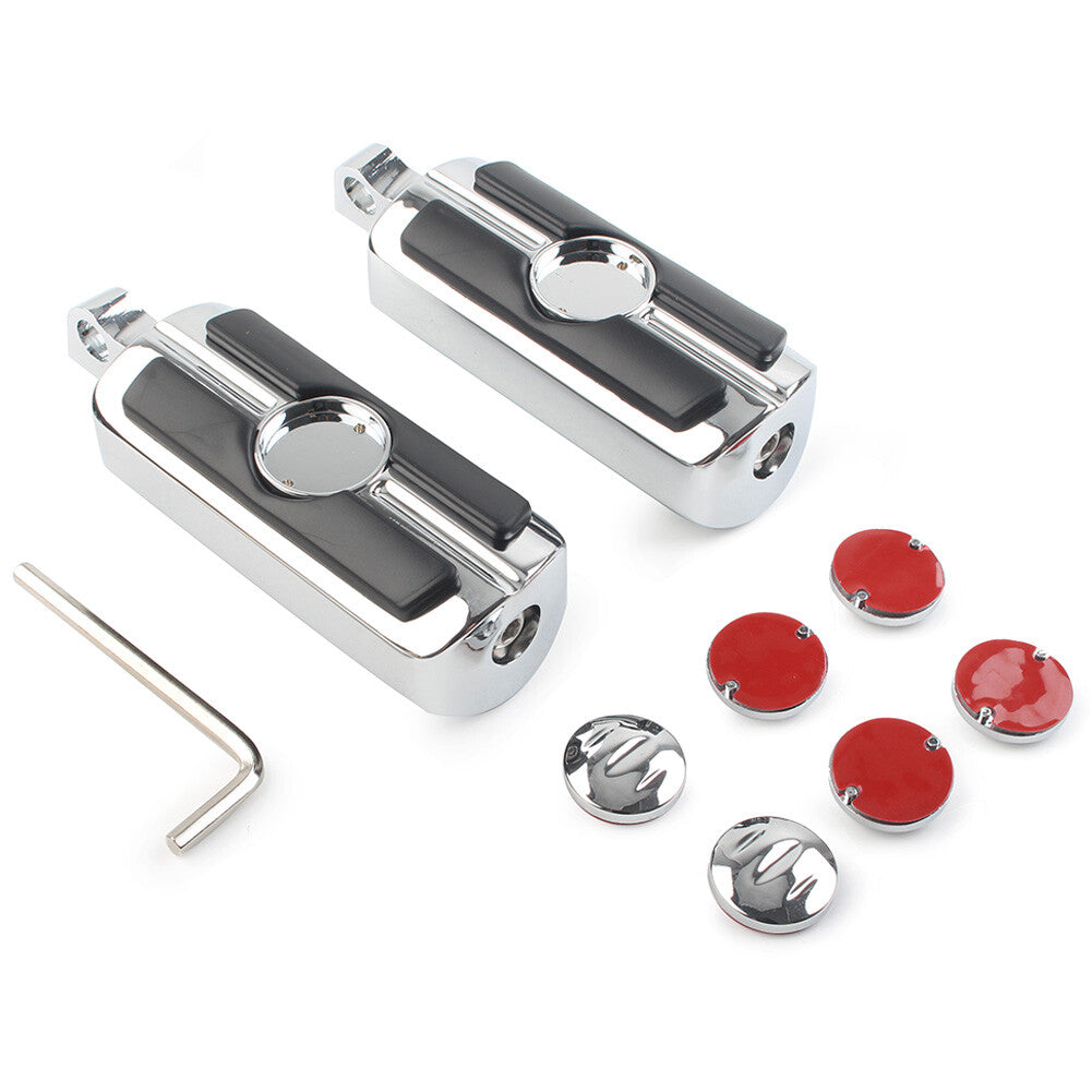 Foot Pegs Footrests Footpegs Pedals 10mm for Harley-Davidson Pair Chrome Motor