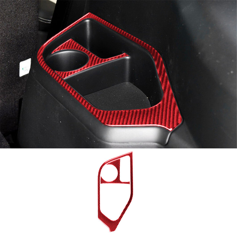 Carbon Fiber Interior Cup Holder Frame Trim Panel for Ford Explorer 2011-14 Red