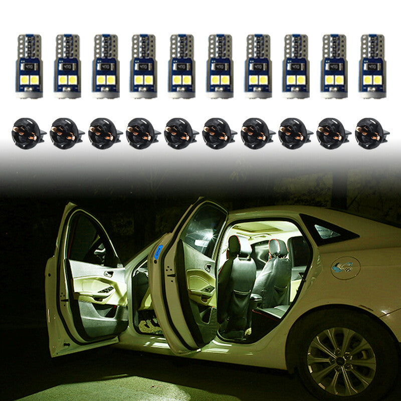Warm White Light 10Pcs T10 3030-6SMD LED Lights License Plate High Lights Bulb