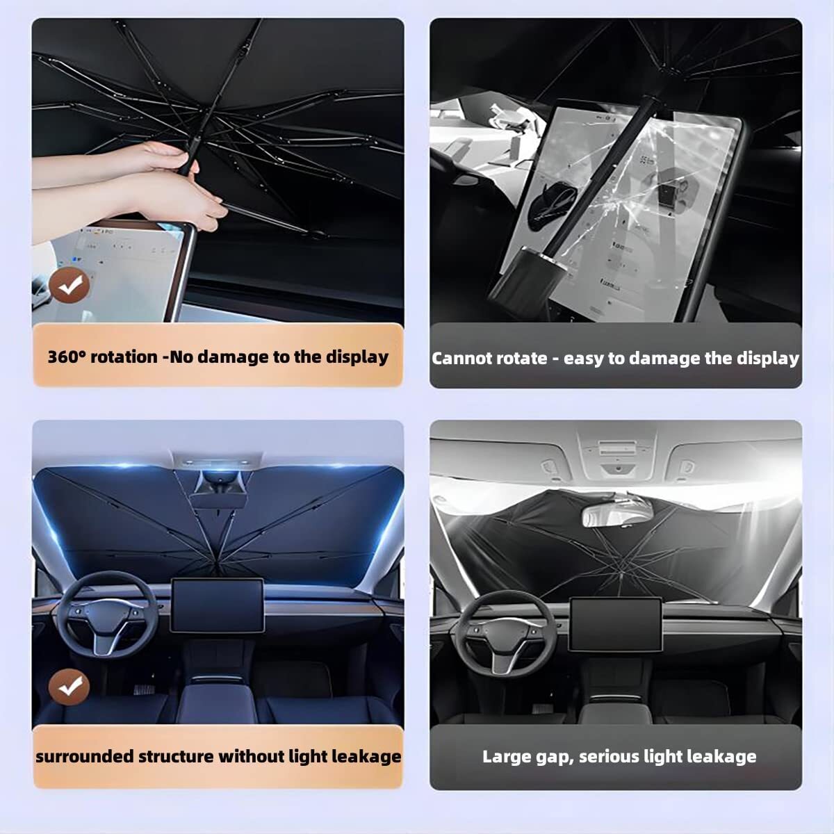 Car windshield sunshade suitable for Tesla Model 3/Y front window sunshade