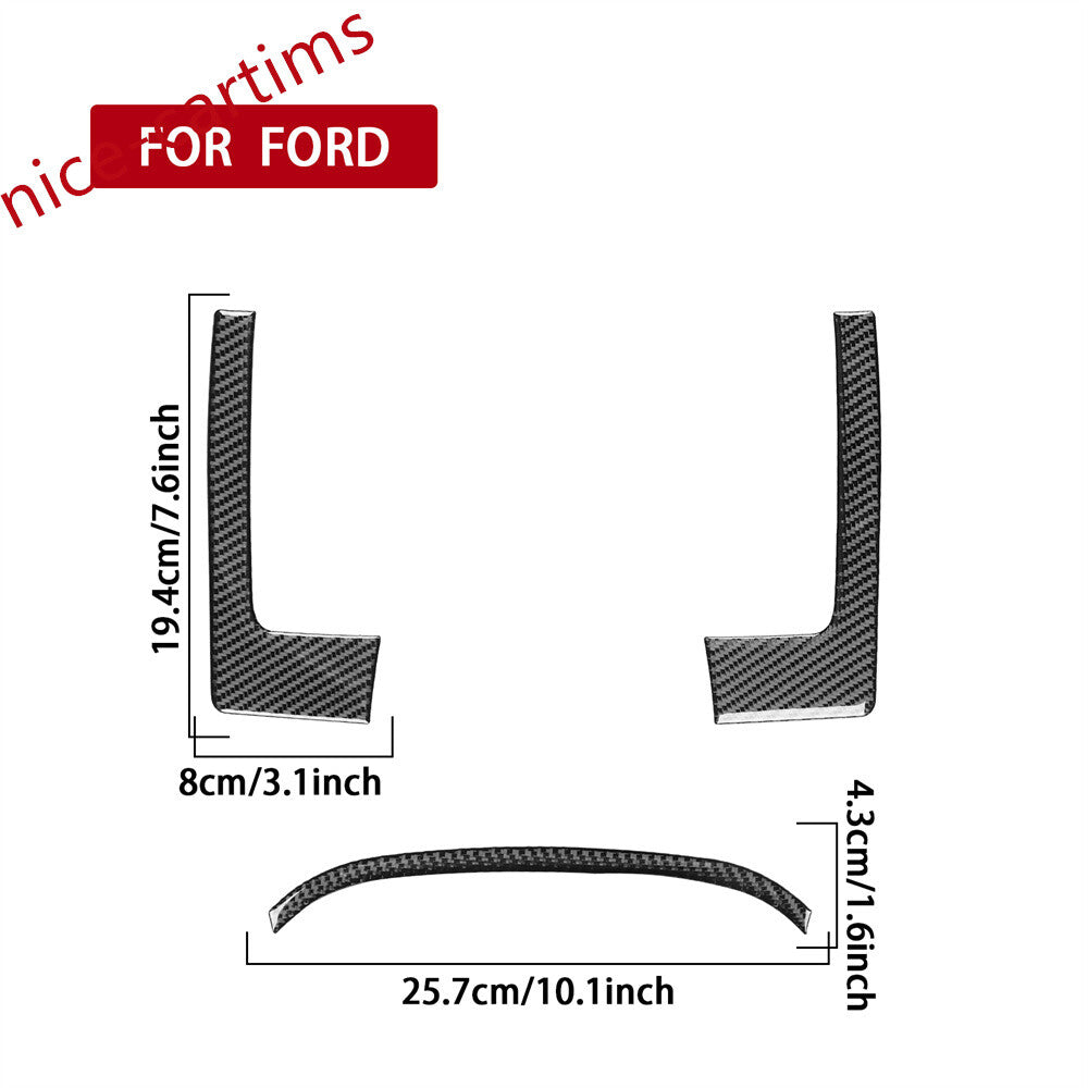 3Pcs Carbon Fiber Instrument Panel Dashboard Side Trim Fit for Ford F150 2009-14