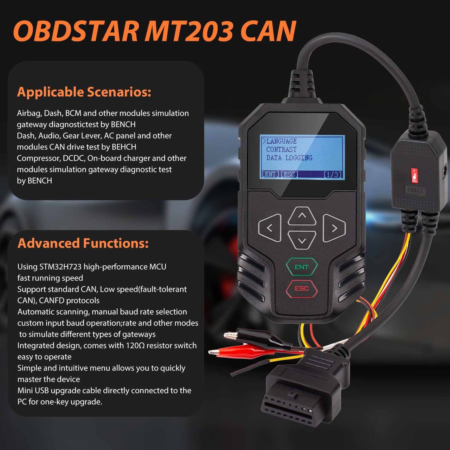 OBDSTAR MT203 CAN Driver/Gateway Simulator Support CAN Driver  Gateway Function