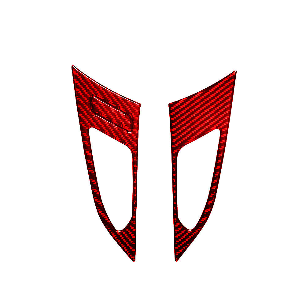 3X Front Door Handle Trim Cover Carbon Fiber for CADILLAC CTS SPORT 2008-UP Red
