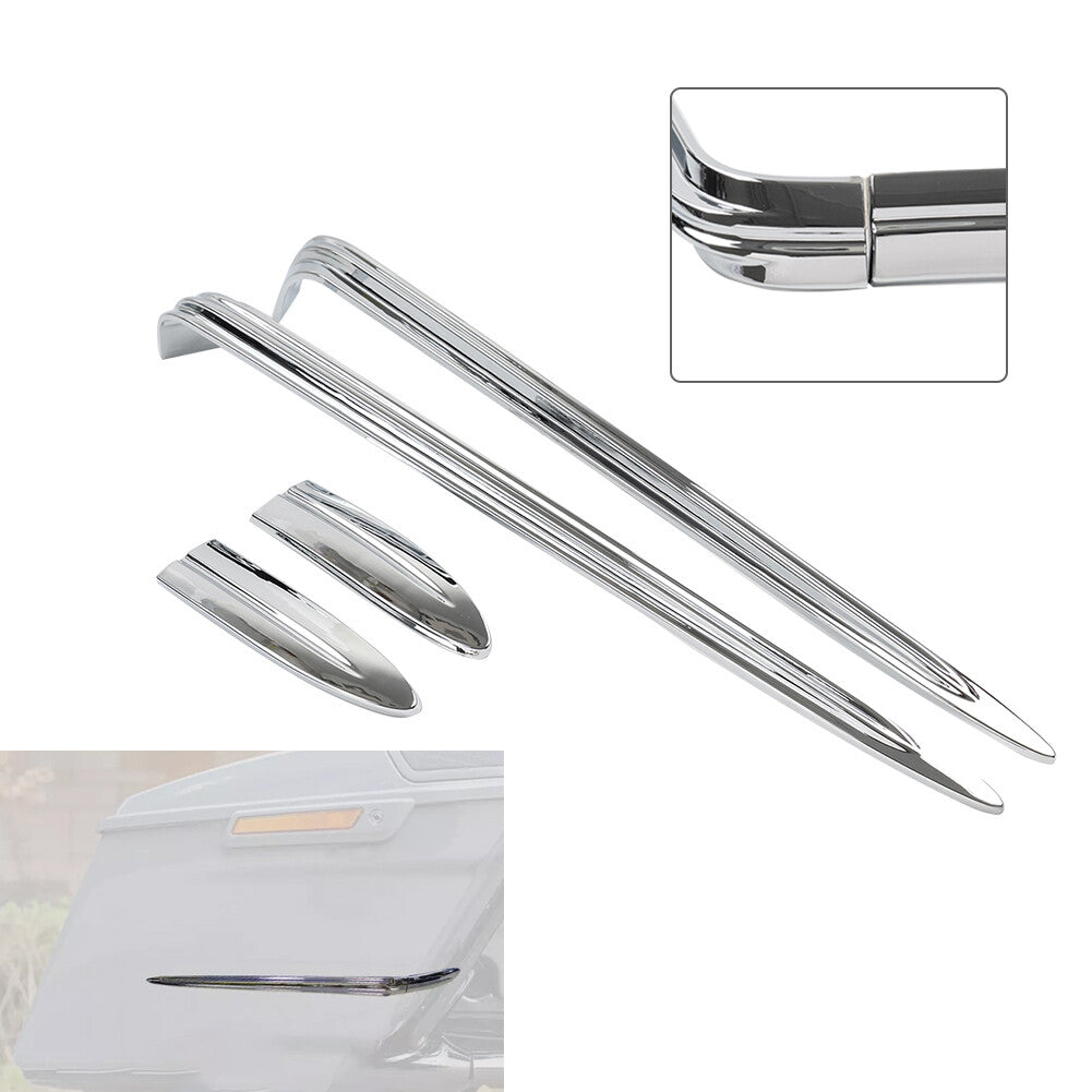 Chrome ABS Hard Saddlebag Lid Accent for Harley Street Glide FLHX Road King FLHR