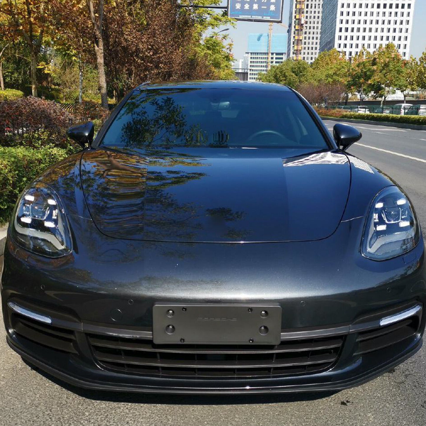 4PCS Front Bumper Grille Trim Black for Porsche for Panamera 970 10-13