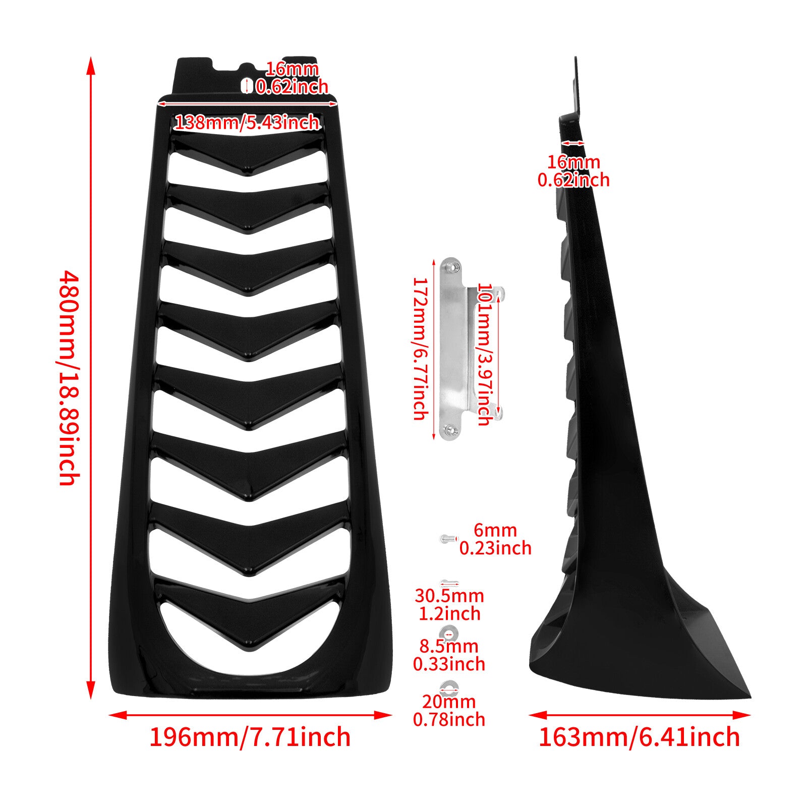 Black Chin Fairing Spoiler Lower Radiator Cover for Harley Street Fat Bob 18-23