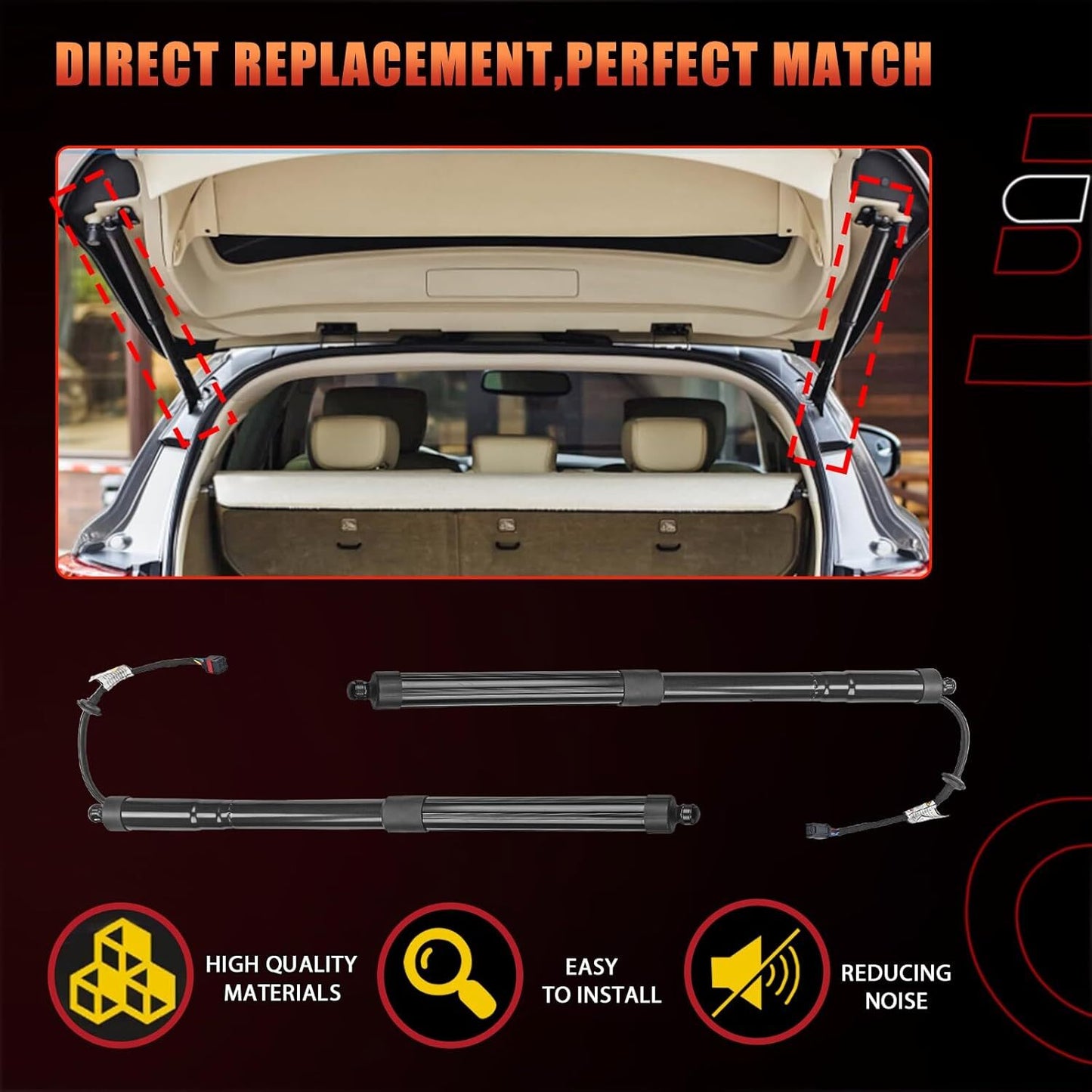 2X Rear LHRH Tailgate Power Hatch Lift Support for Hyundai Santa Fe