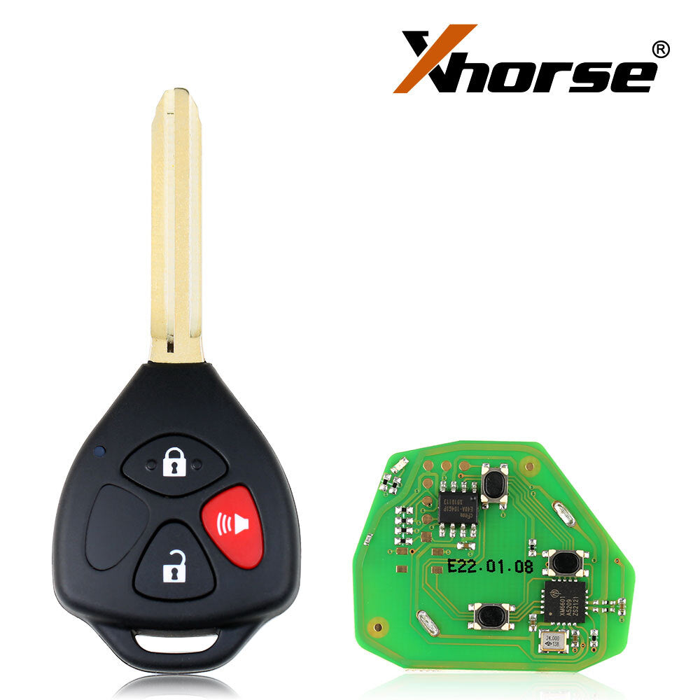 5Pcs XKTO04EN Wire Remote Key for Toyota Flat Right 3 Buttons Triangle HK