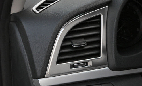 for Hyundai for Elantra 2017-2020 Silver Steel Air Vent Outlet Frame Cover Trim 4PCS