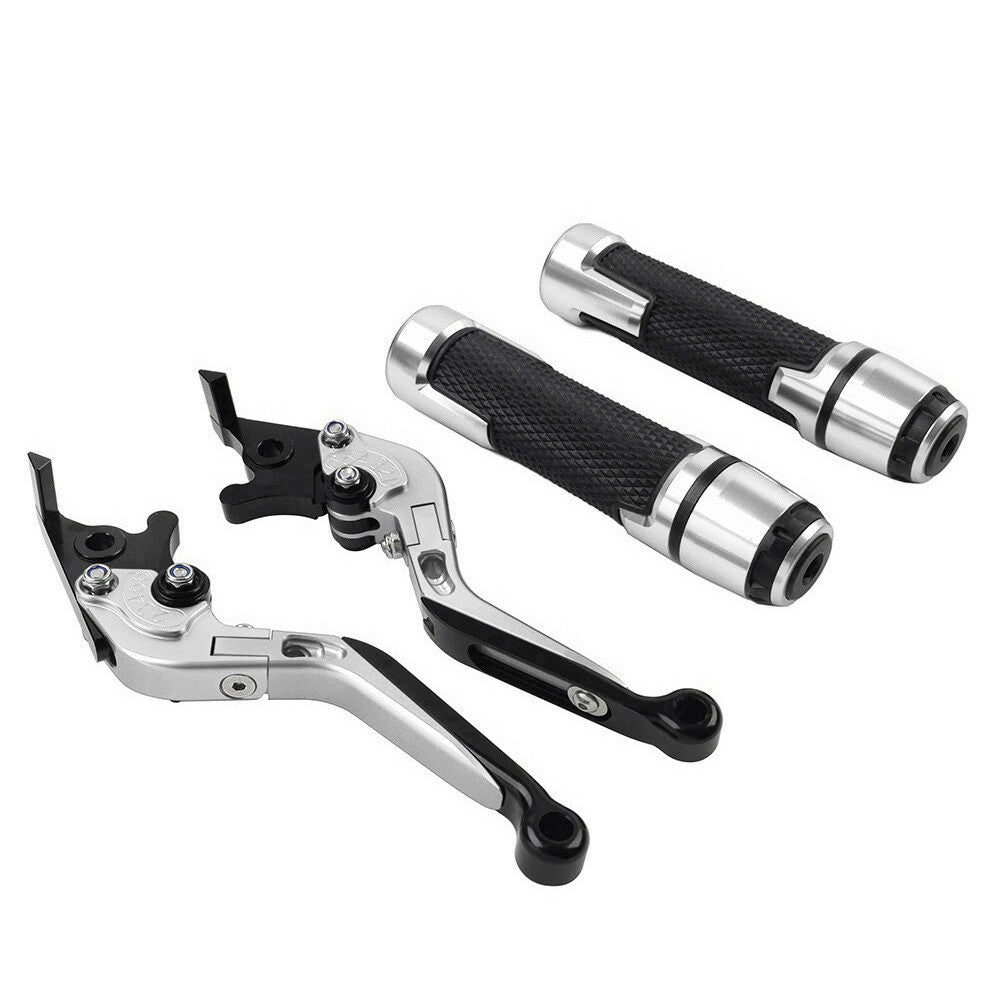 Folding Extendable Brake Clutch Levers Handlebar Grip Set for Suzuki GSXR600/750