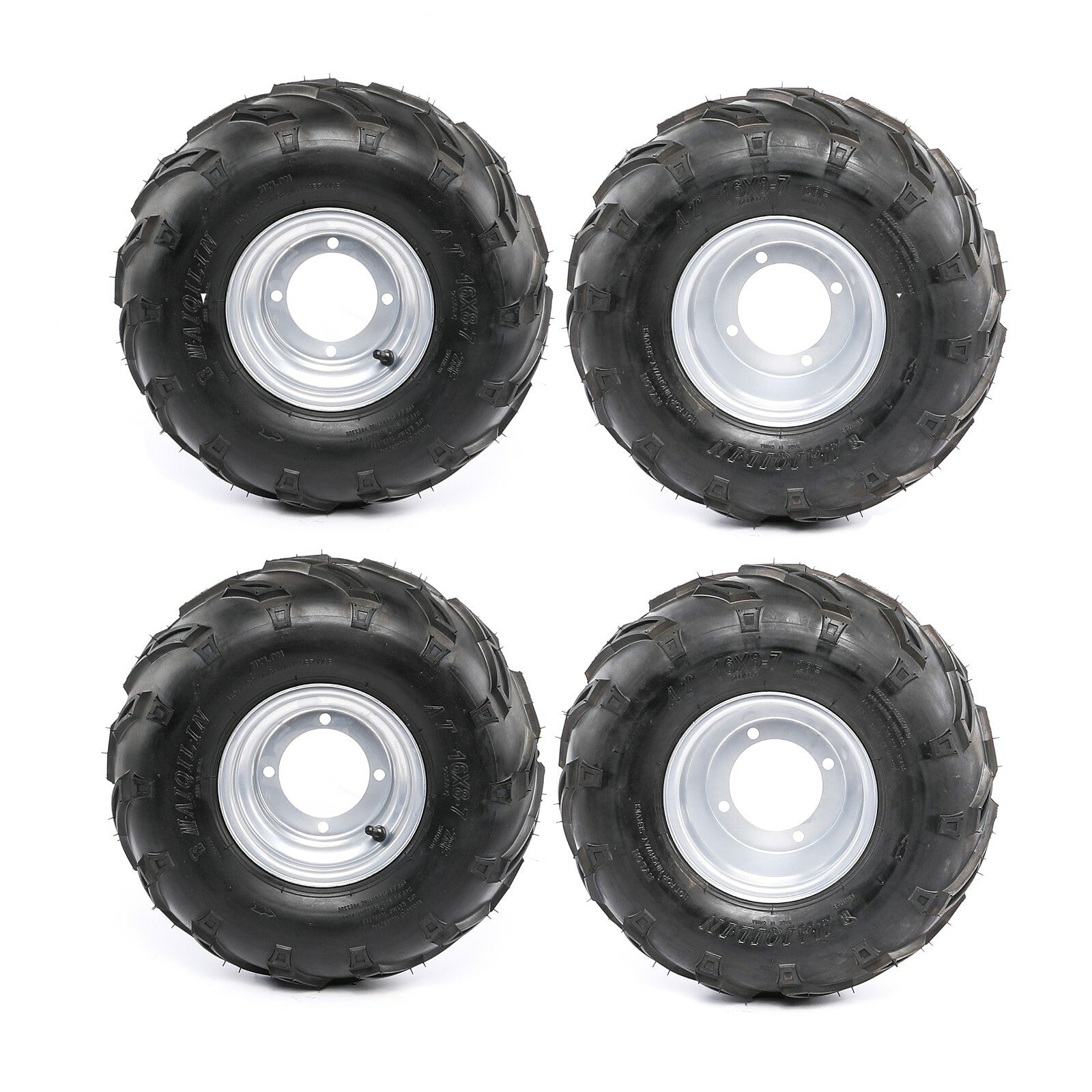 4PC 16x8-7 Front Rear Wheel Tyre Rim 4 Stud For Go Kart Ride on Mower ATV Quad