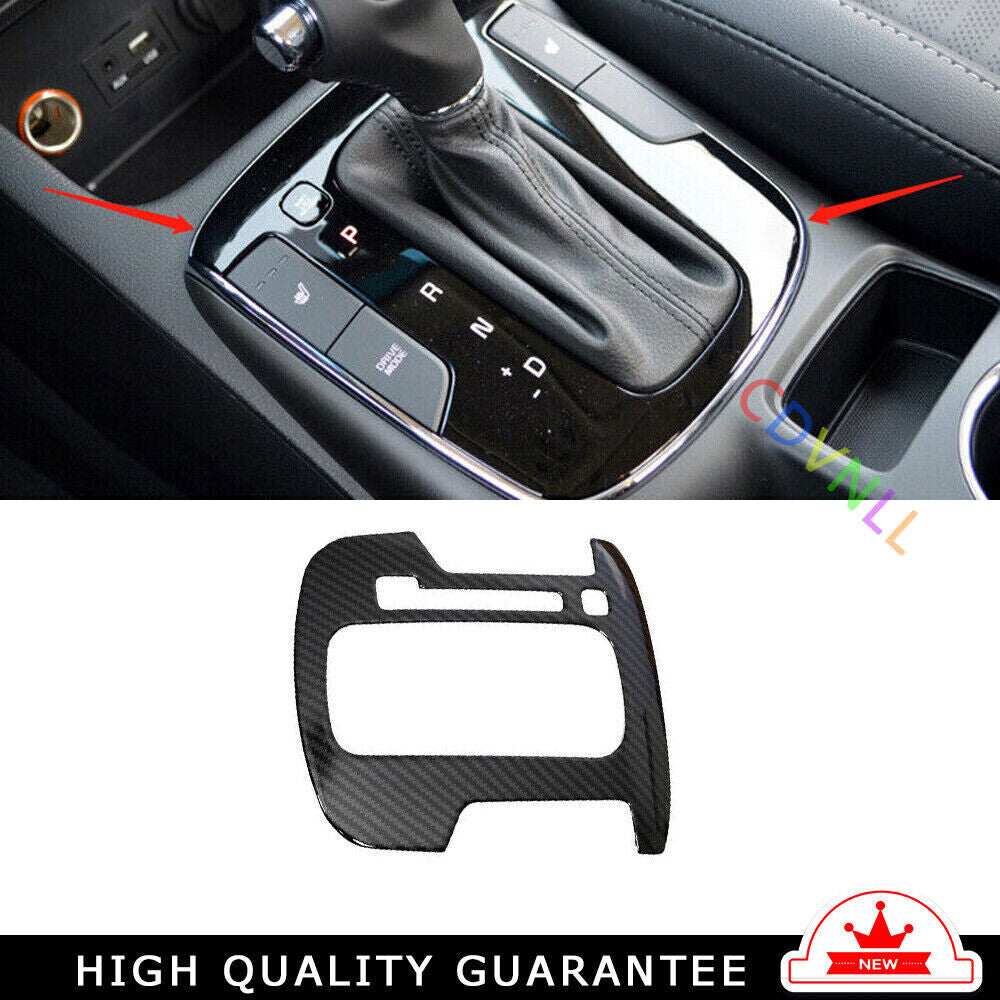 Car Console Gear Shift Frame Cover Trim for Kia K3 2017-2018 Black Carbon Fiber