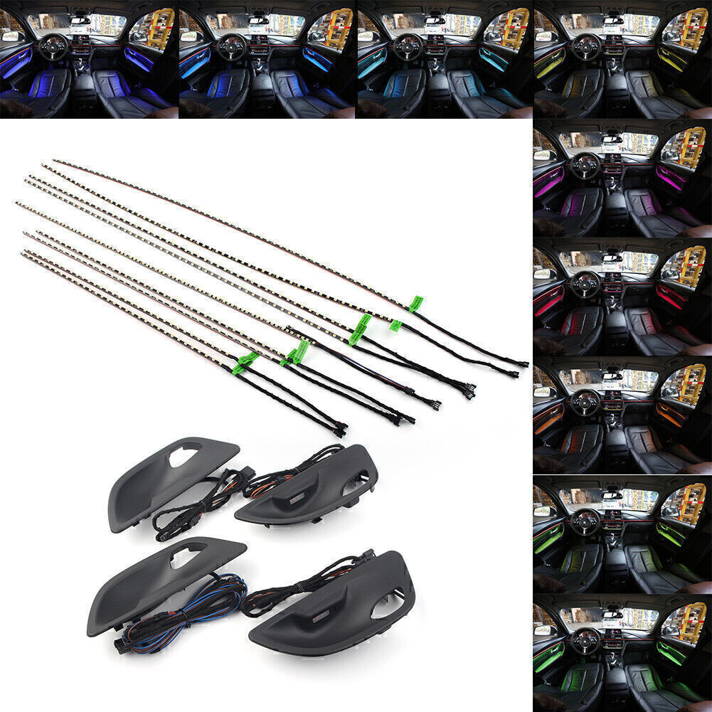 Car Interior Led Ambient Door Light Stripe Set 9 Color Fit for BMW 5 Series F10/ F11