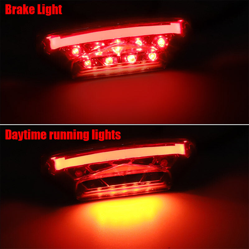 Motorcycle LED License Plate Lamp Running Brake Stop Rear Tail Light Universal