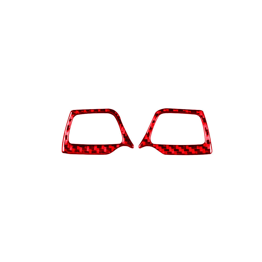 2-piece set of red carbon fiber interior steering wheel cover trim for Lexus GS