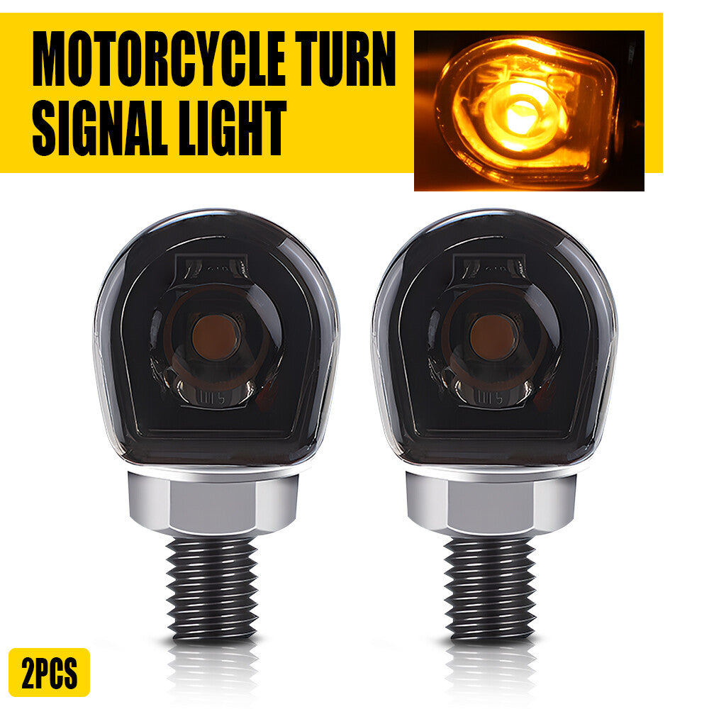 2X LED Turn Motorcycle Signals Indicator Amber Blinker Light Universal Lamp for Mini