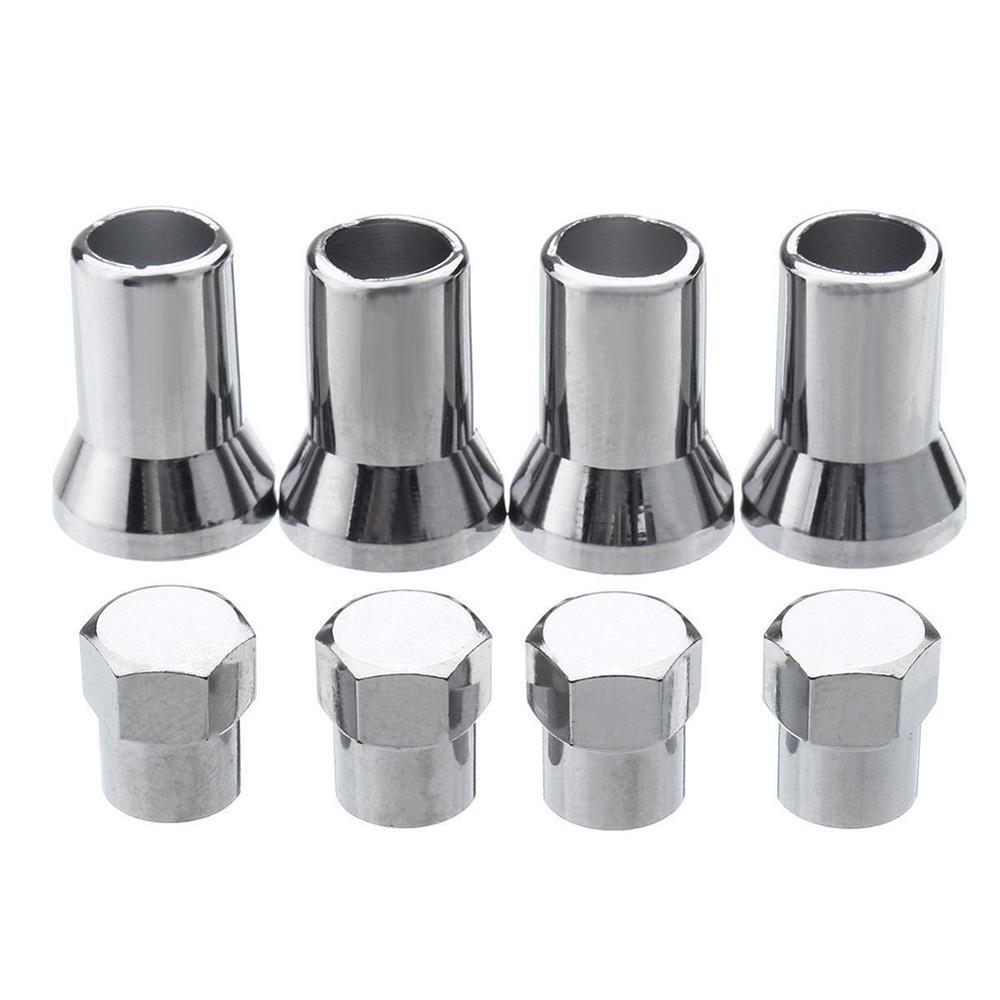 4x Silver Chrome Valve Stem Caps Covers Sleeve Chromies Car/Truck/Bicycle TR413
